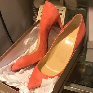 New salmon peach colored Louboutins